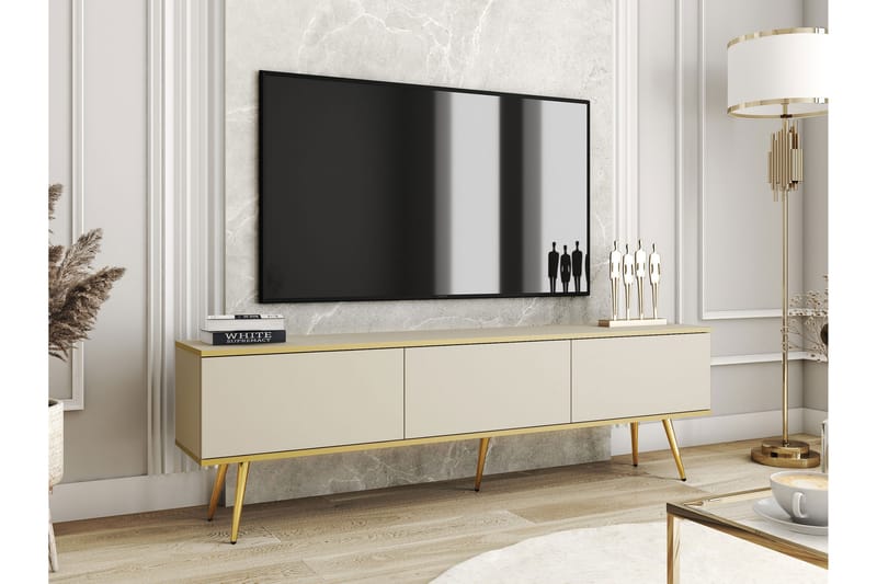 Edson Tv-bänk 175 cm - Beige/Guld - Möbler - Tv möbel & mediamöbel - TV bänk & mediabänk