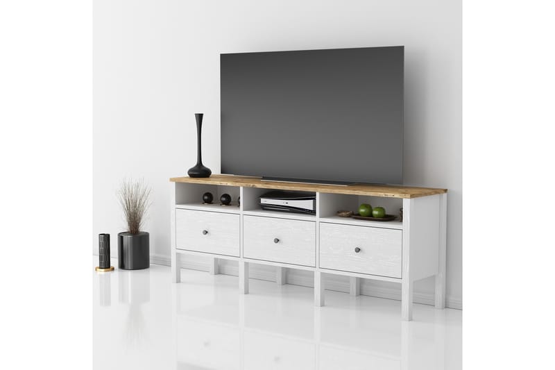 Elspet Tv-bänk 150 cm - Brun/Vit - Möbler - Tv möbel & mediamöbel - TV bänk & mediabänk