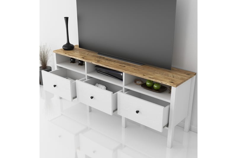 Elspet Tv-bänk 150 cm - Brun/Vit - Möbler - Tv möbel & mediamöbel - TV bänk & mediabänk