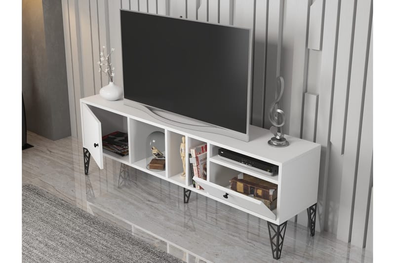 Elspet Tv-bänk 160 cm - Vit - Möbler - Tv möbel & mediamöbel - TV bänk & mediabänk