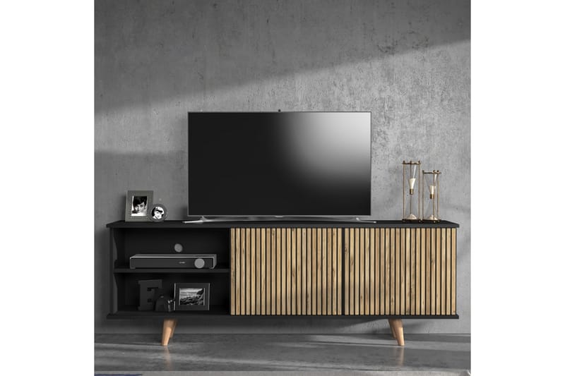 Elspet Tv-bänk 180 cm - Svart/Brun - Möbler - Tv möbel & mediamöbel - TV bänk & mediabänk