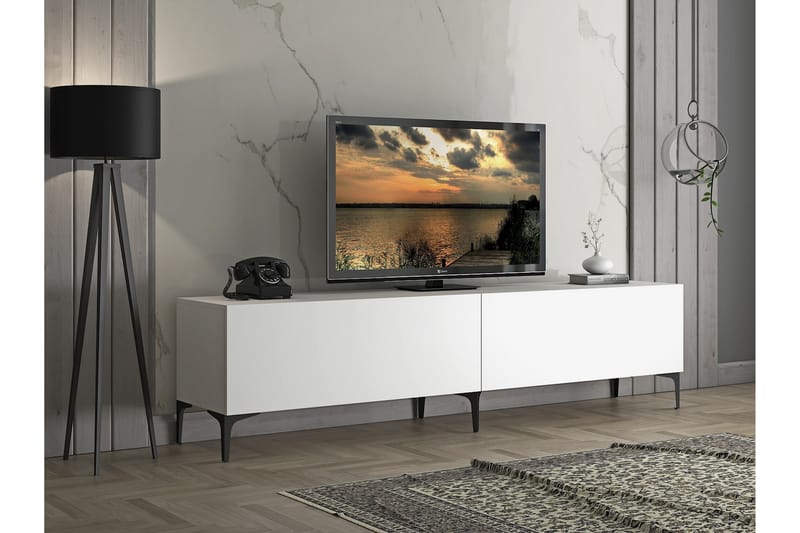 Elspet Tv-bänk 200 cm - Vit - Möbler - Tv möbel & mediamöbel - TV bänk & mediabänk