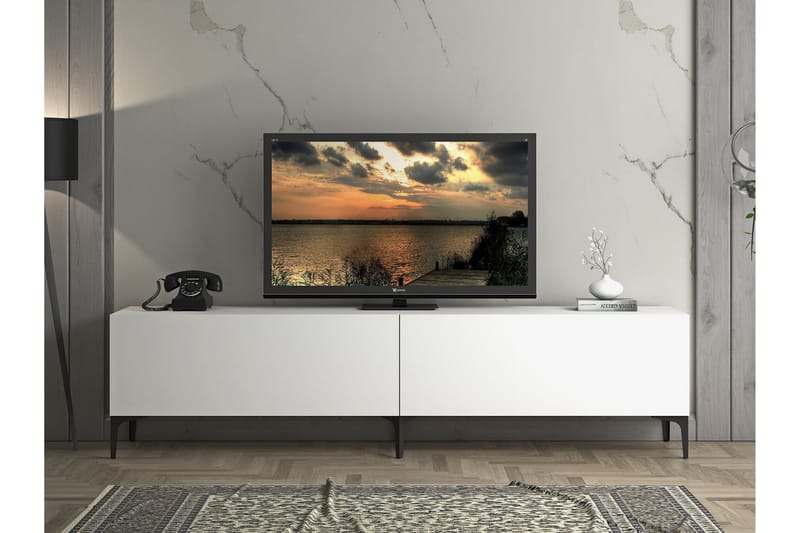 Elspet Tv-bänk 200 cm - Vit - Möbler - Tv möbel & mediamöbel - TV bänk & mediabänk