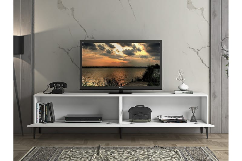 Elspet Tv-bänk 200 cm - Vit - Möbler - Tv möbel & mediamöbel - TV bänk & mediabänk