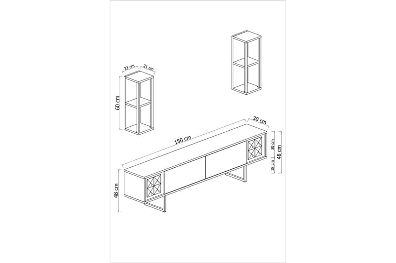 Erdem Tv-bänk 180 cm - Antracit/Svart - Möbler - Tv möbel & mediamöbel - TV bänk & mediabänk