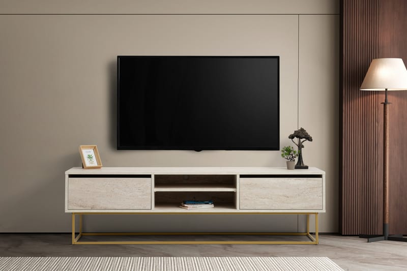 Escape Tv-bänk 180 cm - Guld/Marmor - Möbler - Tv möbel & mediamöbel - TV bänk & mediabänk