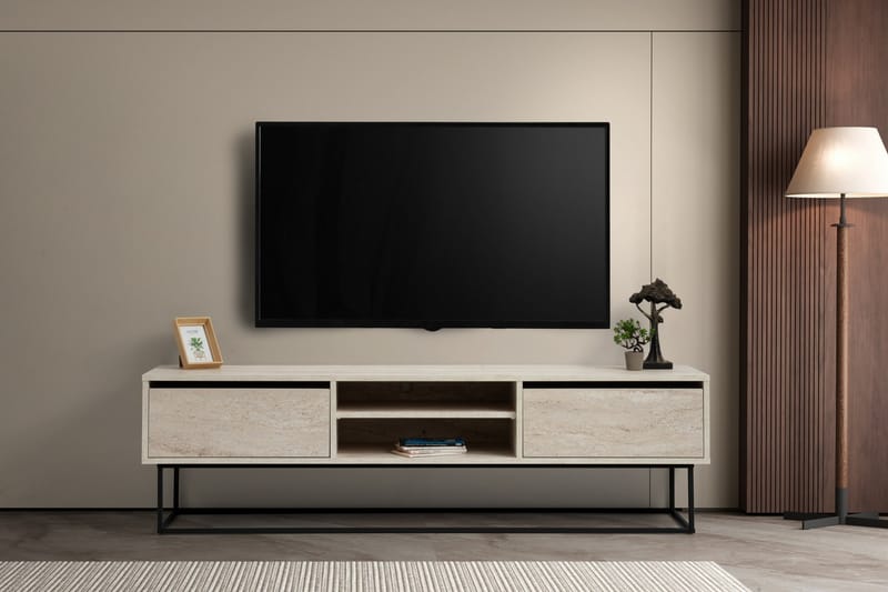 Escape Tv-bänk 180 cm - Svart/Marmor - Möbler - Tv möbel & mediamöbel - TV bänk & mediabänk