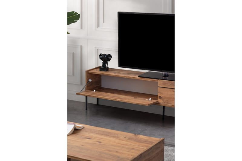 Ezara Tv-bänk 177 cm - Brun/Svart - Möbler - Tv möbel & mediamöbel - TV bänk & mediabänk