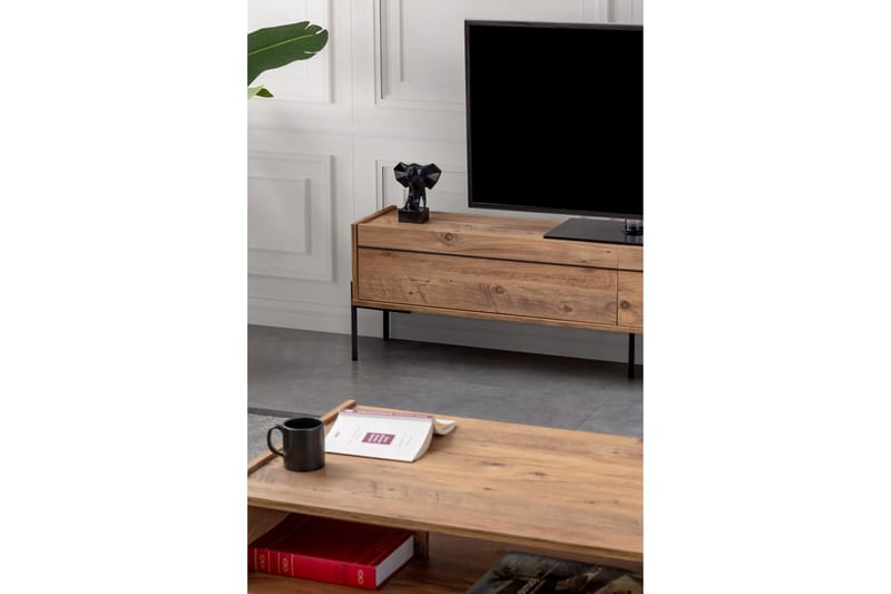 Ezara Tv-bänk 177 cm - Brun/Svart - Möbler - Tv möbel & mediamöbel - TV bänk & mediabänk