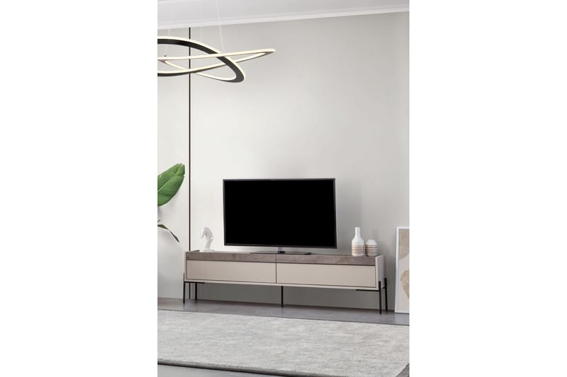 Ezara Tv-bänk 177 cm - Sandsten/Svart - Möbler - Tv möbel & mediamöbel - TV bänk & mediabänk