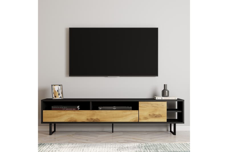 Gazali Tv-bänk 180 cm - Svart/Ek - Möbler - Tv möbel & mediamöbel - TV bänk & mediabänk