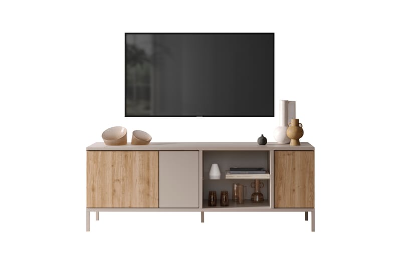 Gent Tv-bänk 160x43 cm - Grå/Brun - Möbler - Tv möbel & mediamöbel - TV bänk & mediabänk