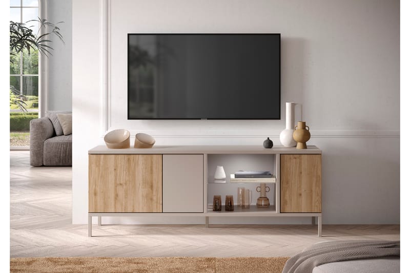 Gent Tv-bänk 160x43 cm - Grå/Brun - Möbler - Tv möbel & mediamöbel - TV bänk & mediabänk