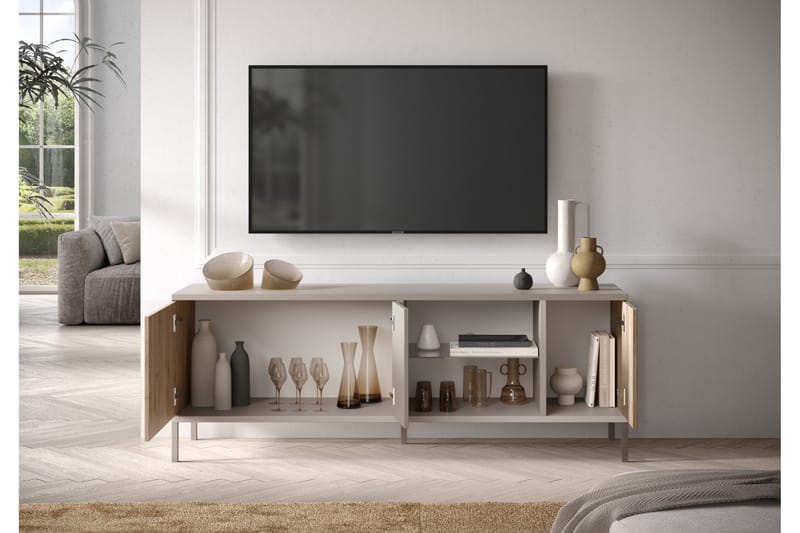 Gent Tv-bänk 160x43 cm - Grå/Brun - Möbler - Tv möbel & mediamöbel - TV bänk & mediabänk