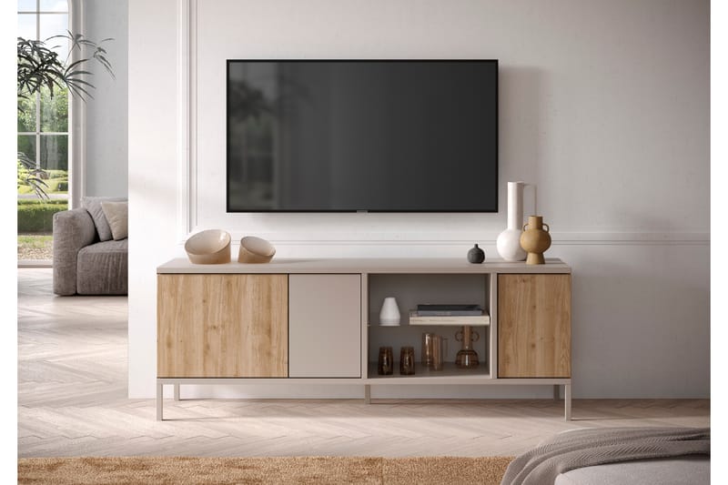 Gent Tv-bänk 160x43 cm - Grå/Brun - Möbler - Tv möbel & mediamöbel - TV bänk & mediabänk