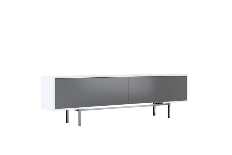 Germaine Tv-bänk 180 cm - Antracit/Vit/Silver - Möbler - Tv möbel & mediamöbel - TV bänk & mediabänk