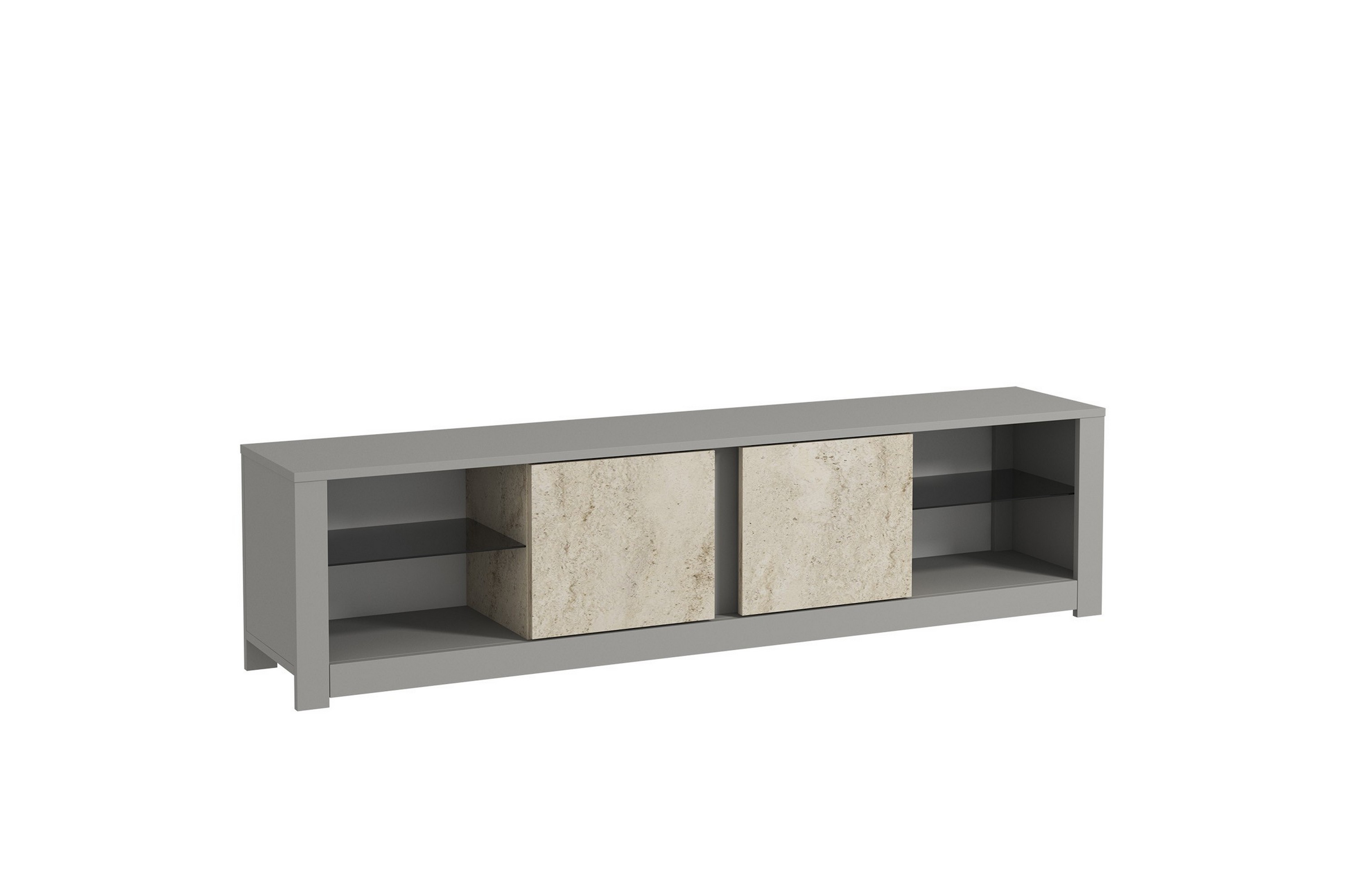 Griselda Tv-bänk 180 cm - Grå/Travertine TV bänk & mediabänk Grå,Beige