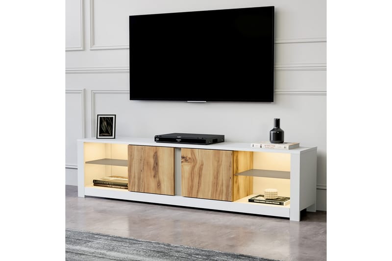 Griselda Tv-bänk 180 cm - Vit/Ek - Möbler - Tv möbel & mediamöbel - TV bänk & mediabänk