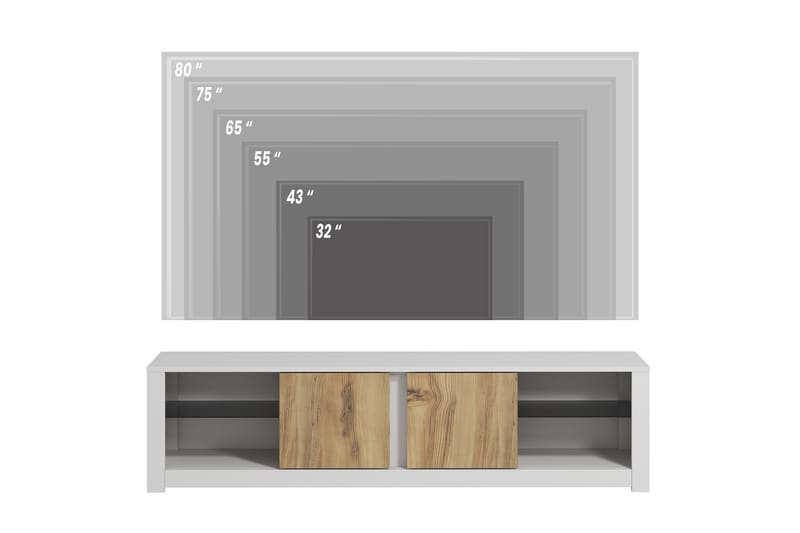 Griselda Tv-bänk 180 cm - Vit/Ek - Möbler - Tv möbel & mediamöbel - TV bänk & mediabänk