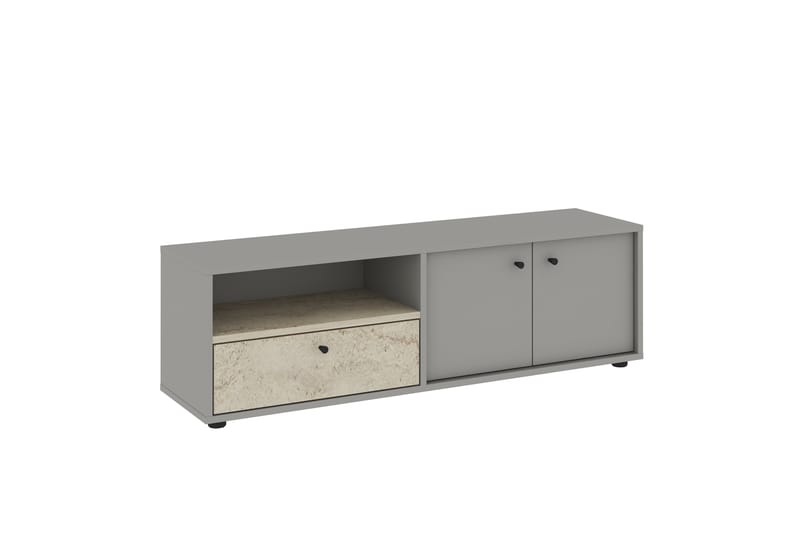 Gwen Tv-bänk 136 cm - Grå/Travertine - Möbler - Tv möbel & mediamöbel - TV bänk & mediabänk