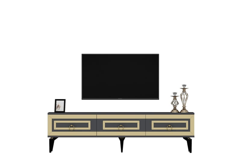 Harlen Tv-bänk 180 cm - Antracit/Guld - Möbler - Tv möbel & mediamöbel - TV bänk & mediabänk