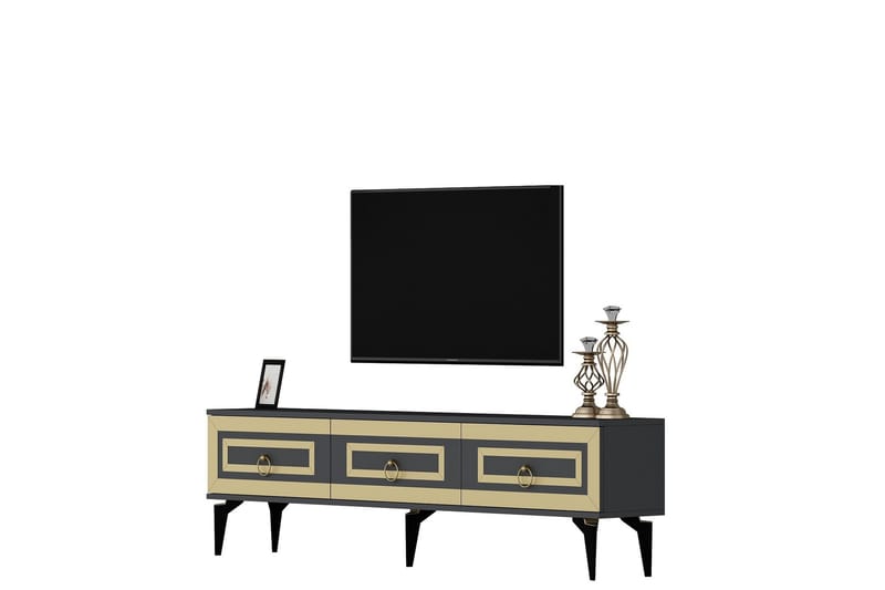 Harlen Tv-bänk 180 cm - Antracit/Guld - Möbler - Tv möbel & mediamöbel - TV bänk & mediabänk