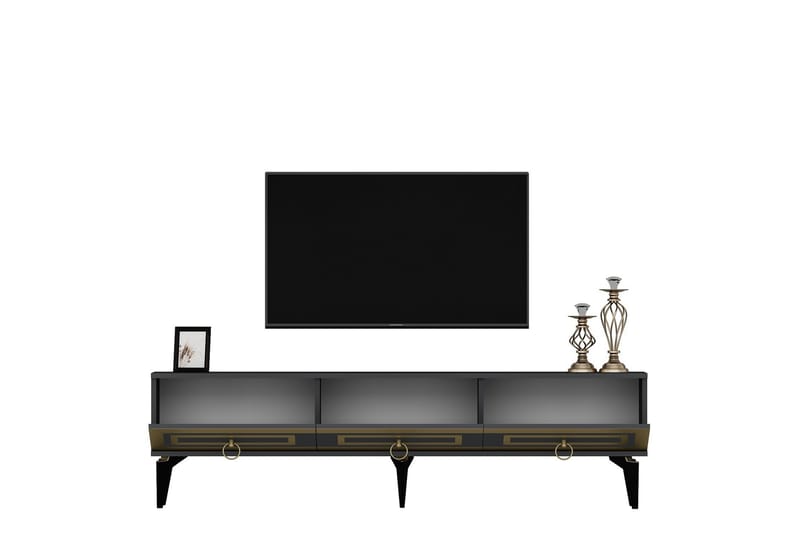 Harlen Tv-bänk 180 cm - Antracit/Guld - Möbler - Tv möbel & mediamöbel - TV bänk & mediabänk