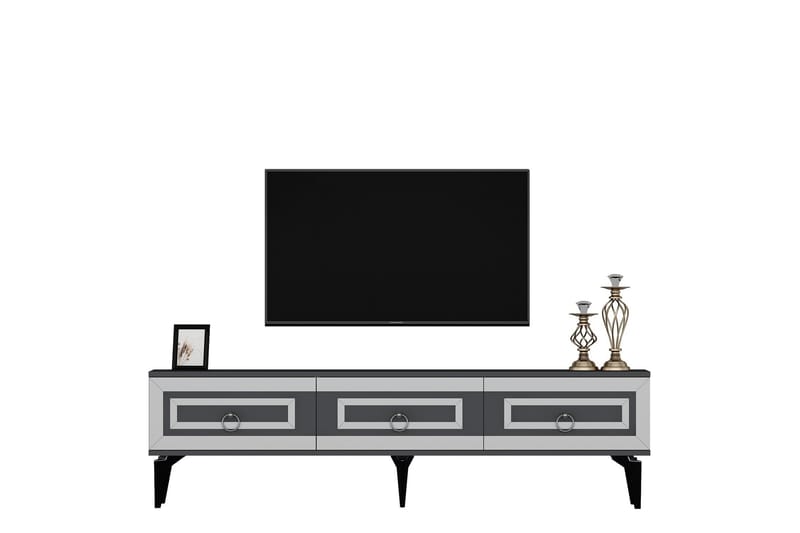 Harlen Tv-bänk 180 cm - Antracit/Silver - Möbler - Tv möbel & mediamöbel - TV bänk & mediabänk