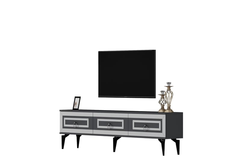 Harlen Tv-bänk 180 cm - Antracit/Silver - Möbler - Tv möbel & mediamöbel - TV bänk & mediabänk