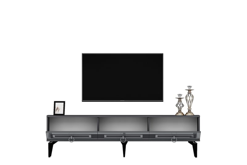 Harlen Tv-bänk 180 cm - Antracit/Silver - Möbler - Tv möbel & mediamöbel - TV bänk & mediabänk