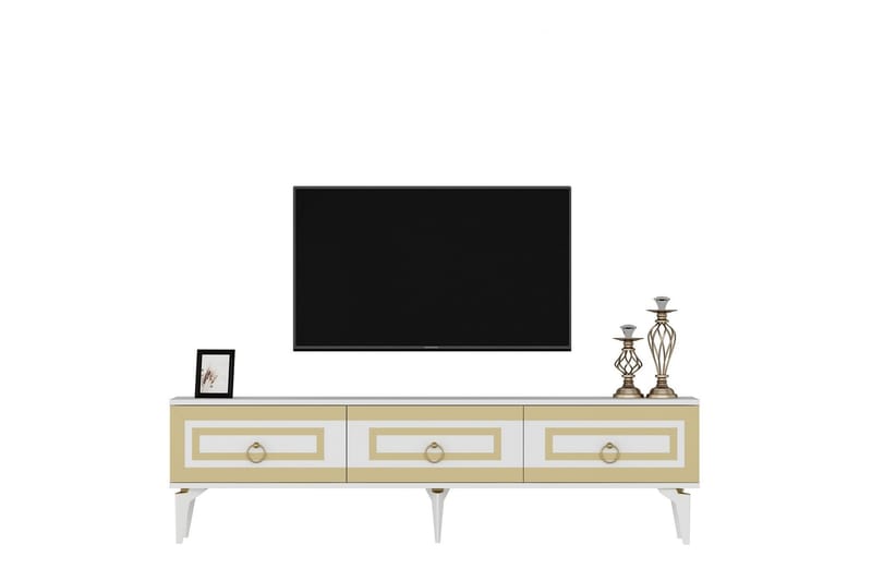 Harlen Tv-bänk 180 cm - Vit/Guld - Möbler - Tv möbel & mediamöbel - TV bänk & mediabänk