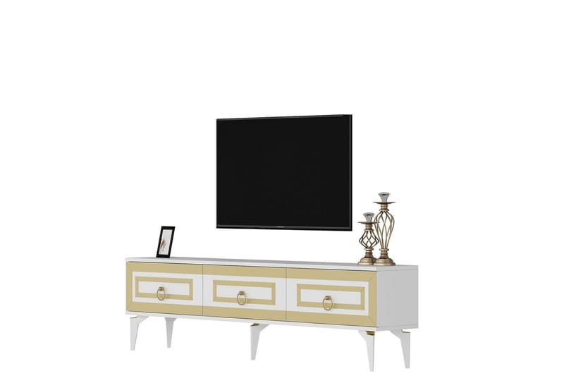 Harlen Tv-bänk 180 cm - Vit/Guld - Möbler - Tv möbel & mediamöbel - TV bänk & mediabänk