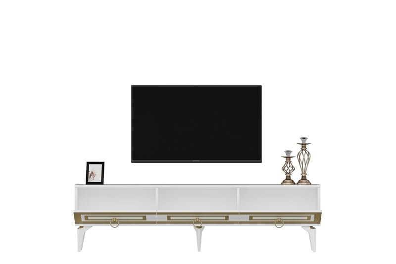 Harlen Tv-bänk 180 cm - Vit/Guld - Möbler - Tv möbel & mediamöbel - TV bänk & mediabänk