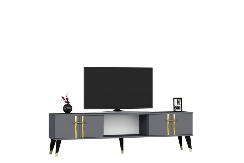 Harsum Tv-bänk 150 cm - Antracit/Guld - Möbler - Tv möbel & mediamöbel - TV bänk & mediabänk