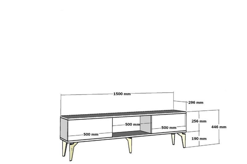 Harsum Tv-bänk 150 cm - Antracit/Guld - Möbler - Tv möbel & mediamöbel - TV bänk & mediabänk