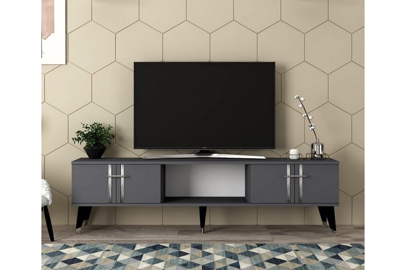 Harsum Tv-bänk 150 cm - Antracit/Silver - Möbler - Tv möbel & mediamöbel - TV bänk & mediabänk