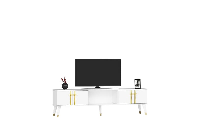 Harsum Tv-bänk 150 cm - Vit/Guld - Möbler - Tv möbel & mediamöbel - TV bänk & mediabänk