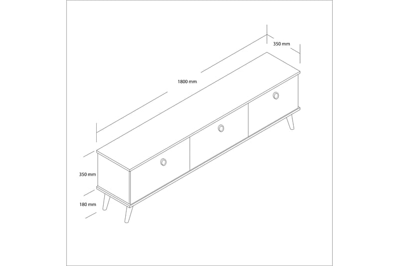 Hathorne Tv-bänk 180 cm - Valnöt - Möbler - Tv möbel & mediamöbel - TV bänk & mediabänk