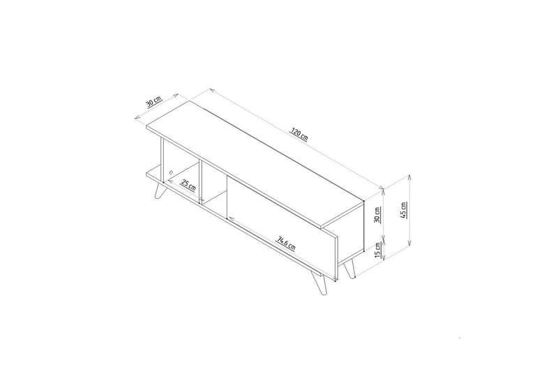 Hattie Tv-bänk 120 cm - Ek/Marmor - Möbler - Tv möbel & mediamöbel - TV bänk & mediabänk