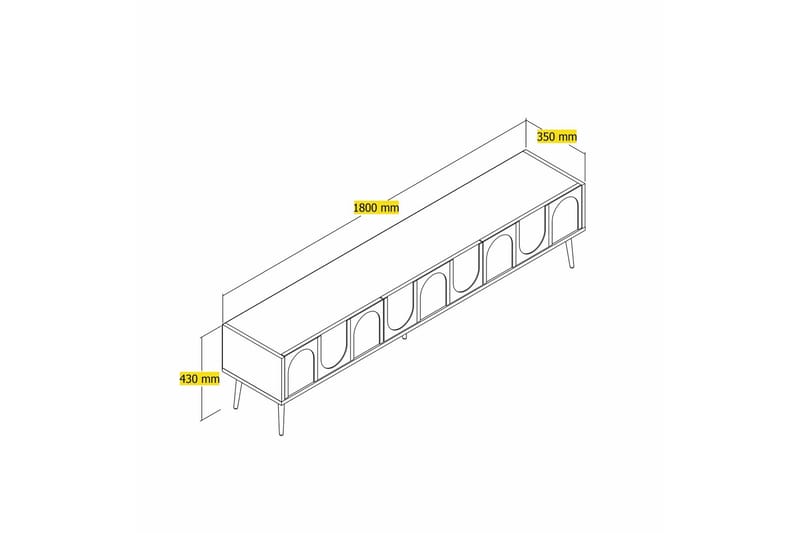 Hazim Tv-bänk 180 cm - Cream/Guld - Möbler - Tv möbel & mediamöbel - TV bänk & mediabänk