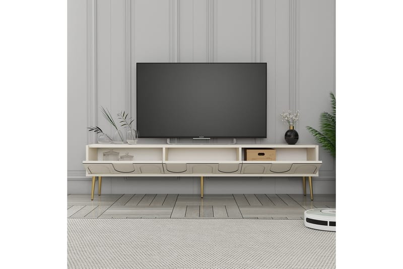 Hazim Tv-bänk 180 cm - Cream/Guld - Möbler - Tv möbel & mediamöbel - TV bänk & mediabänk