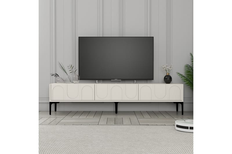 Hazim Tv-bänk 180 cm - Cream/Svart - Möbler - Tv möbel & mediamöbel - TV bänk & mediabänk