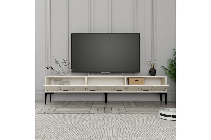 Hazim Tv-bänk 180 cm - Cream/Svart - Möbler - Tv möbel & mediamöbel - TV bänk & mediabänk