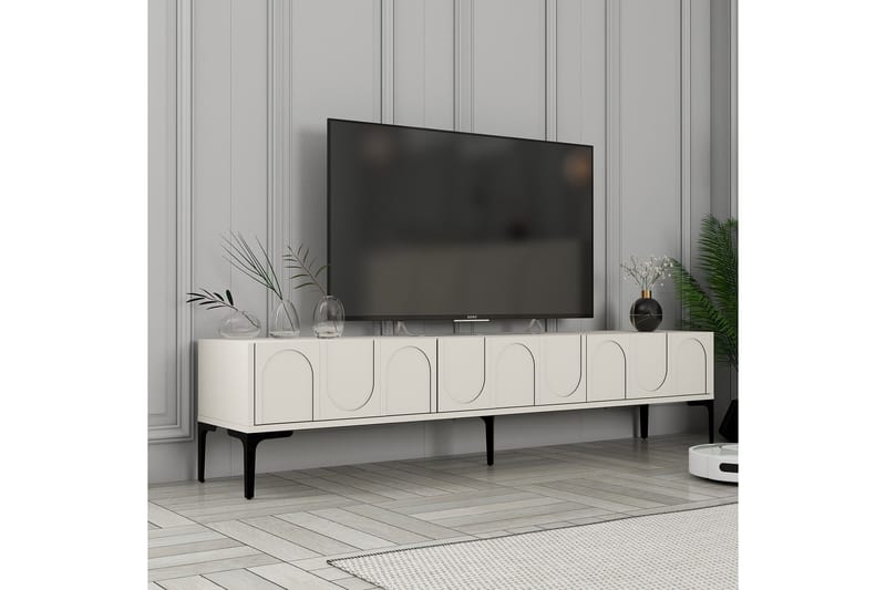 Hazim Tv-bänk 180 cm - Cream/Svart - Möbler - Tv möbel & mediamöbel - TV bänk & mediabänk