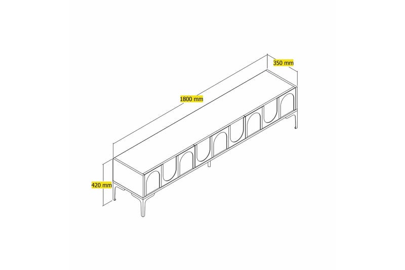 Hazim Tv-bänk 180 cm - Cream/Svart - Möbler - Tv möbel & mediamöbel - TV bänk & mediabänk