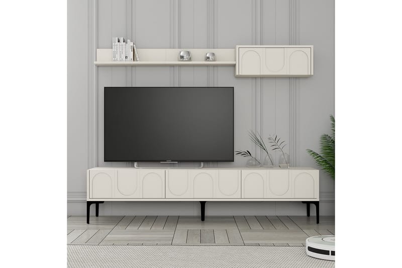 Hazim Tv-bänk 180 cm - Cream/Svart - Möbler - Tv möbel & mediamöbel - TV bänk & mediabänk