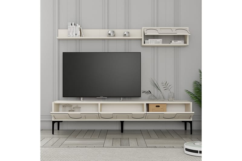 Hazim Tv-bänk 180 cm - Cream/Svart - Möbler - Tv möbel & mediamöbel - TV bänk & mediabänk