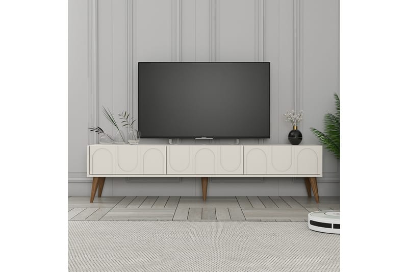 Hazim Tv-bänk 180 cm - Cream/Valnöt - Möbler - Tv möbel & mediamöbel - TV bänk & mediabänk