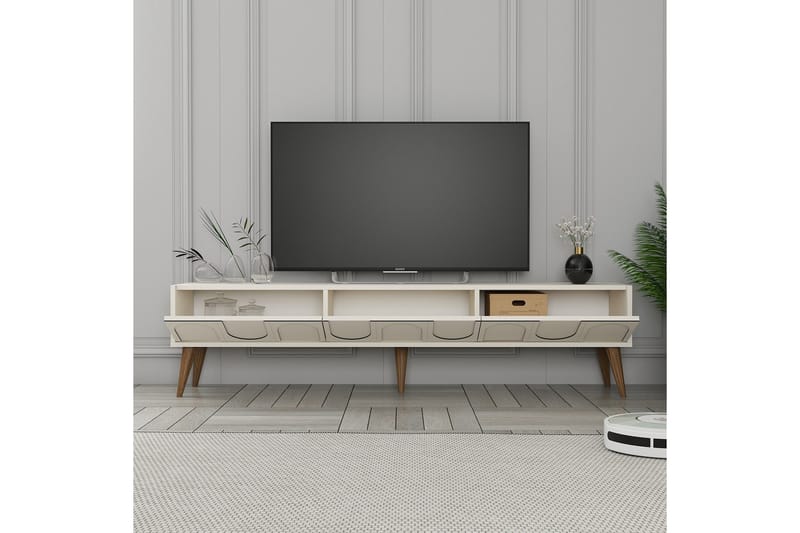 Hazim Tv-bänk 180 cm - Cream/Valnöt - Möbler - Tv möbel & mediamöbel - TV bänk & mediabänk