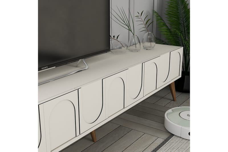 Hazim Tv-bänk 180 cm - Cream/Valnöt - Möbler - Tv möbel & mediamöbel - TV bänk & mediabänk